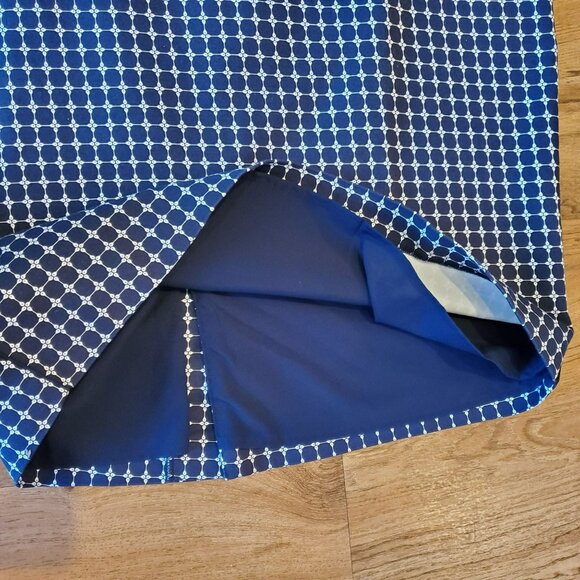 Adrianna Papell Pencil Skirt, Size 14, Navy Blue Geometric, Above Knee, Like New - Picture 4 of 7